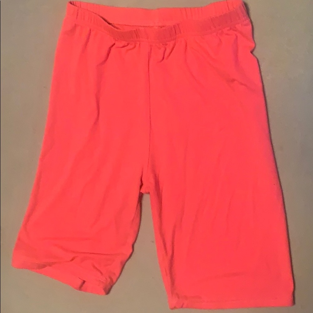 Neon pink biker shorts size medium